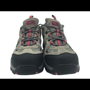 Nord Trail Women’s Steel Toed Hiking Shoes Pink Grey Gray Size 10 Outdoor Work